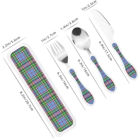 Royal Stewart Isle of Man Tartan Kids Stainless Steel Utensil Set