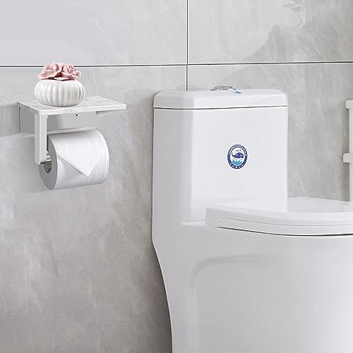 Toilet Paper Holder with Marble Shelf - Durable Stylish
