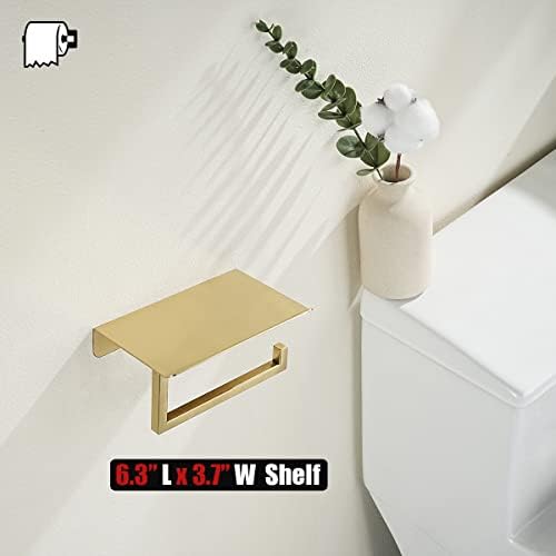 JQK Toilet Paper Holder with Phone Shelf 1