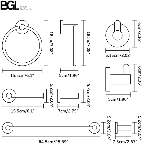 BGL Matte Black 4-Piece Bathroom Hardware Set