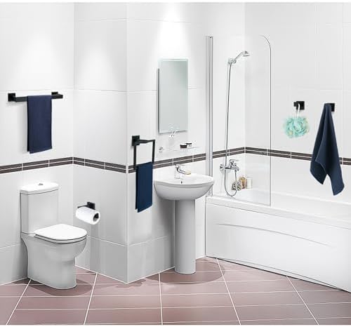 5-Piece Bathroom Hardware Set Matte Black