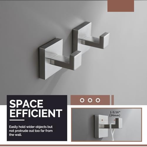 Modern stainless steel towel hooks for bathroom organization
