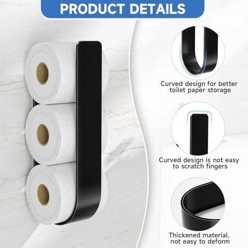 Space-Saving Toilet Paper Organizer Matte Black