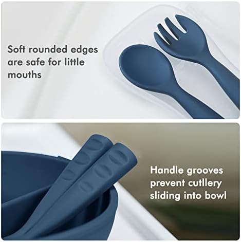 Haakaa Toddler Forks Spoons with Travel Safe Case