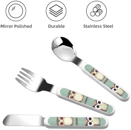 Elegant Cartoon Owls Travel Utensil Set