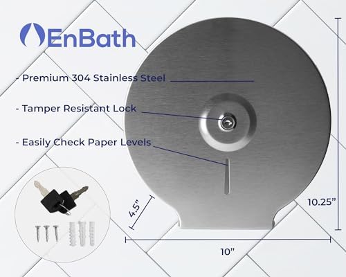 Stainless Steel Jumbo Toilet Paper Dispenser Wall Mount Commercial Grade