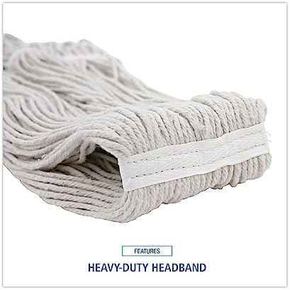 12-Pack Boardwalk Cut-End Cotton Wet Mop Heads White