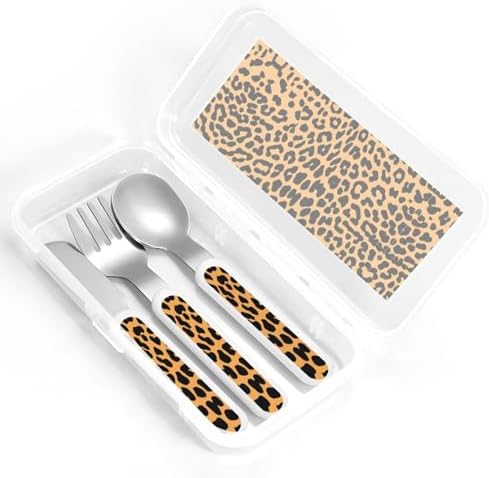 Giraffe Print Flatware Set with Travel Case