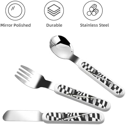 Checkered Flags Race Flags Print Flatware Set with Travel Case