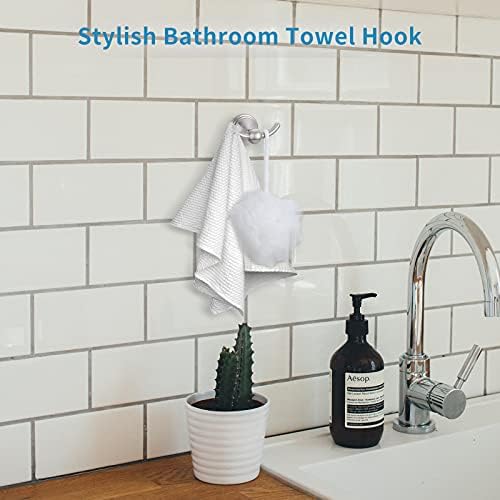 FILTA Brushed Nickel Towel Robe Hooks - Wall-Mounted