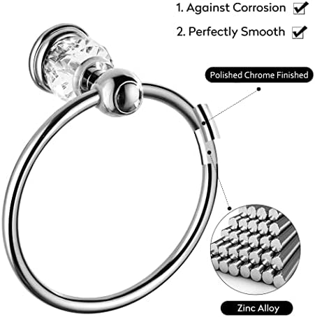 Crystal Towel Holder Silver Bathroom Towel Rack