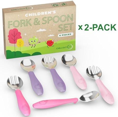 CHILLOUT LIFE Toddler Utensils Set - Safe BPA-Free Durable for Self-Feeding