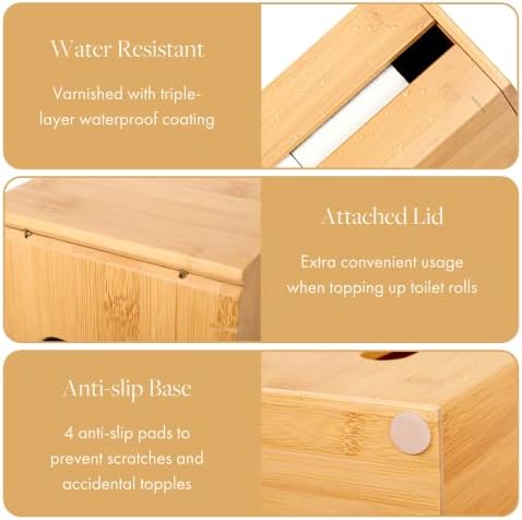 GoBam Bamboo Toilet Paper Holder