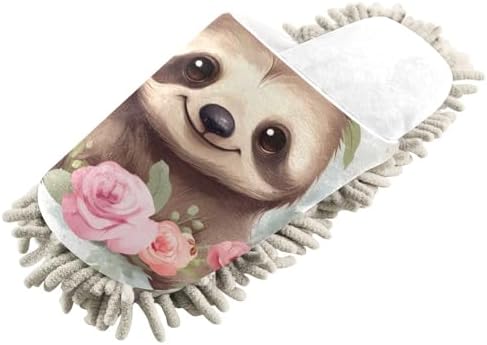 White Sloth Mop Slippers for Kitchen Floors