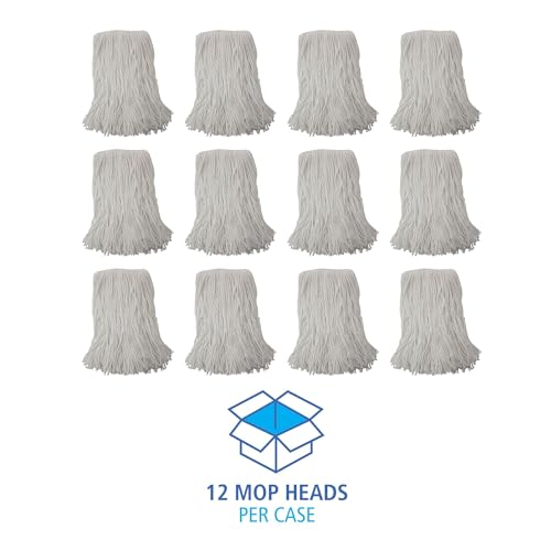 Boardwalk BWK2016R 16 Cut-End Standard Head Rayon Fiber Mop Head - White 12Carton