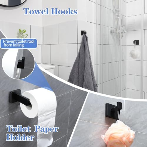 Sturdy 16-inch Bath Towel Bar Set with 10 Pieces in Stainless Steel