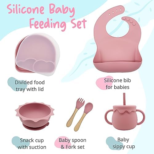 KCMI Silicone Flatware Set for Babies - Self-Feeding Compact
