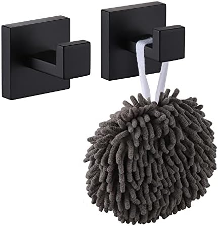 KOKOSIRI Wall-Mounted Bath Towel Hook Robe Coat Organizer Matte Black