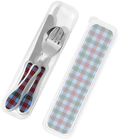 Royal Stewart Eglinton District Tartan 3-Piece Stainless Steel Kids Flatware Set