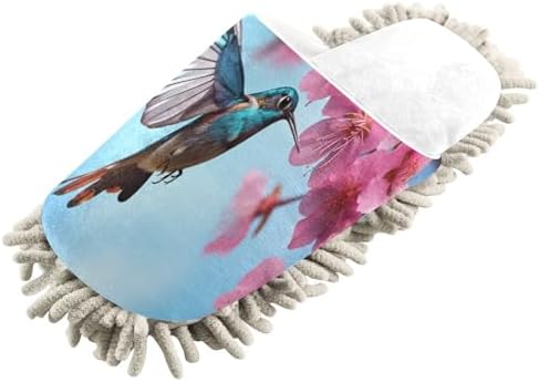 Cozy White Peach Blossom Mop Slippers for Easy Maintenance and Comfort