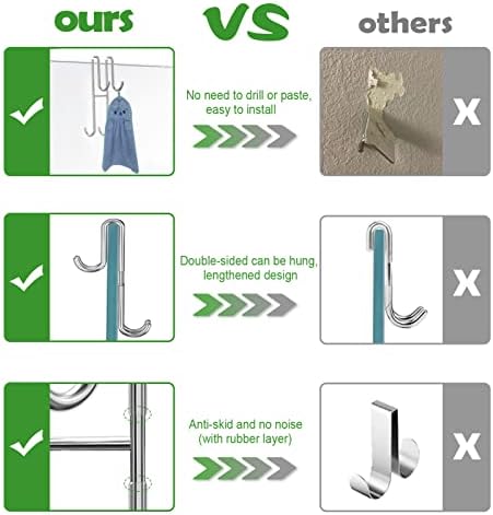 Cerbonny Double-Sided Towel Hooks for Frameless Showers