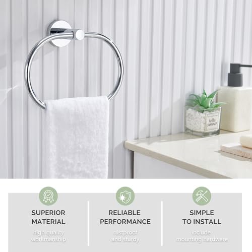 Angle Simple Towel Ring Stainless Steel Swivel Towel Holder for Home Kitchen