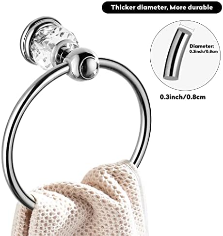 Crystal Towel Holder Silver Bathroom Towel Rack