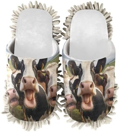 White Funny Cow Slippers