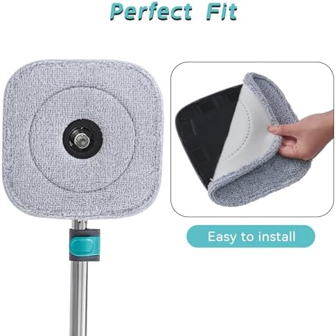 Square Mop Pads Replacement for True Tidy SPIN 800 M16 Spin Mop