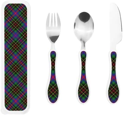 Royal Stewart Brodie Hunting Modern Diagonal Tartan Stainless Steel Toddler Utensil Set