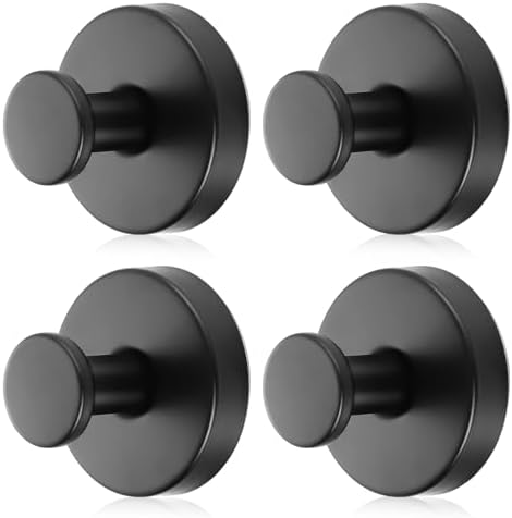 Vacuum Suction Cup Hooks 4 Pack Black for Bathroom Towel Holders