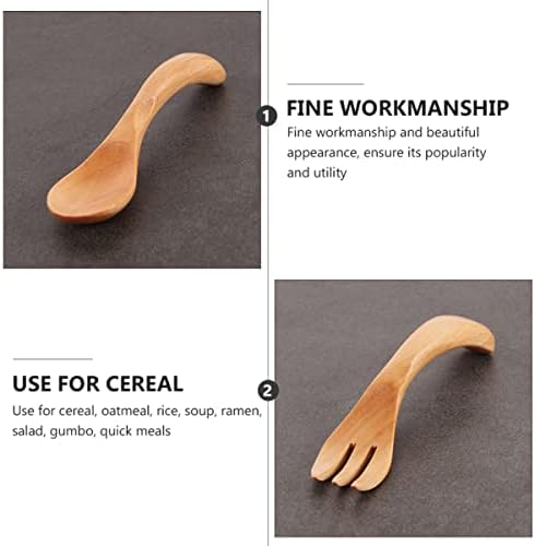 2-Piece Adorable Wooden Fork Spoon Set for Toddlers