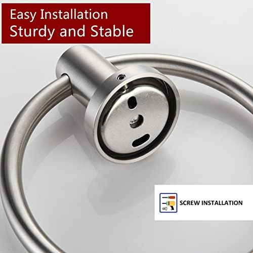 Sturdy Rust-Ready BGL Brushed Nickel Towel Ring 2-Pack