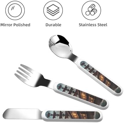 Fantasy Pirate Ship Print Flatware Set with Travel Case