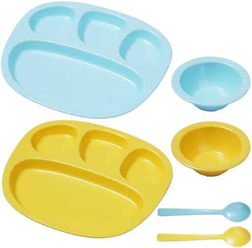 KALAVINKA Hygienic Toddler Tableware Set 6PCS Blue Yellow