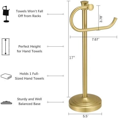 BESy Brushed Gold Stand Towel Bar
