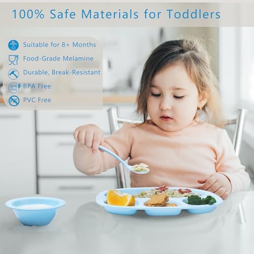 KALAVINKA Hygienic Toddler Tableware Set 6PCS Blue Yellow
