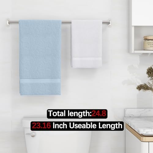 MKO 24 Inch Brushed Nickel Towel Bar