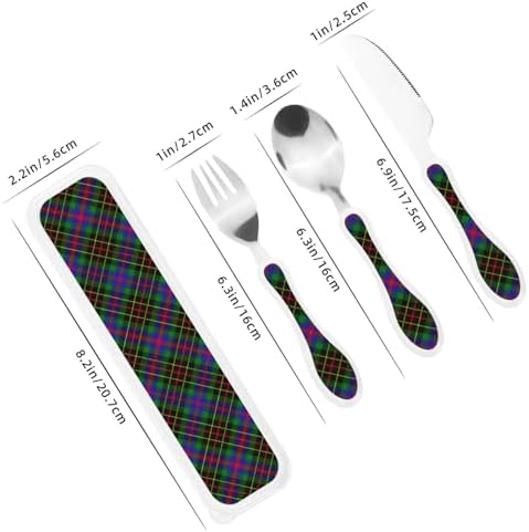 Royal Stewart Brodie Hunting Modern Diagonal Tartan Stainless Steel Toddler Utensil Set