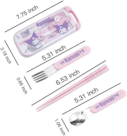 Kawaii Kitty Print Portable Flatware Set for Travel Picnic