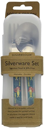 Mermaid-themed flatware set withname grip reusable case and cute design