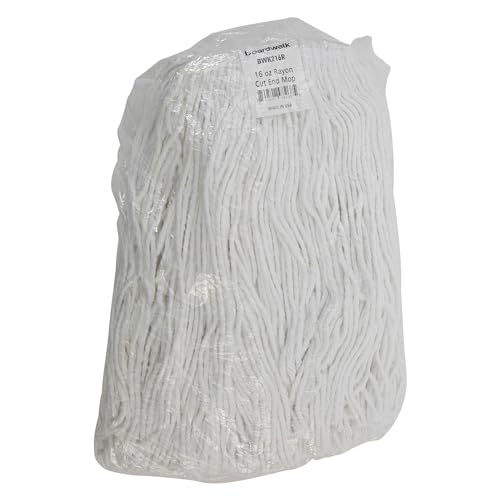 Boardwalk BWK2016R 16 Cut-End Standard Head Rayon Fiber Mop Head - White 12Carton