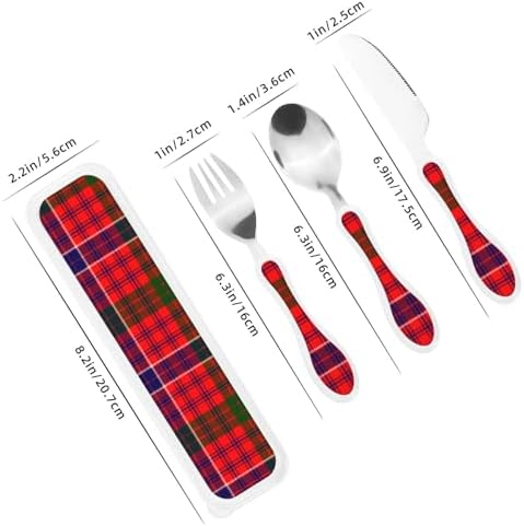 Royal Stewart Modern Tartan Scottish Clan Macrae Portable Kids Utensil Set