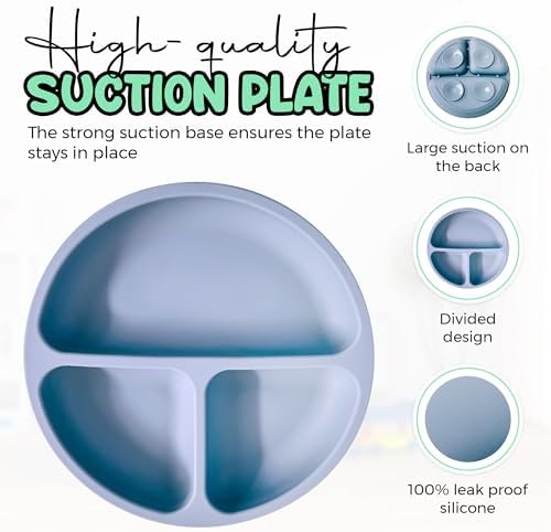 Aha Essentials 12 Piece Baby Feeding Set with Suction Bowls and Plates
