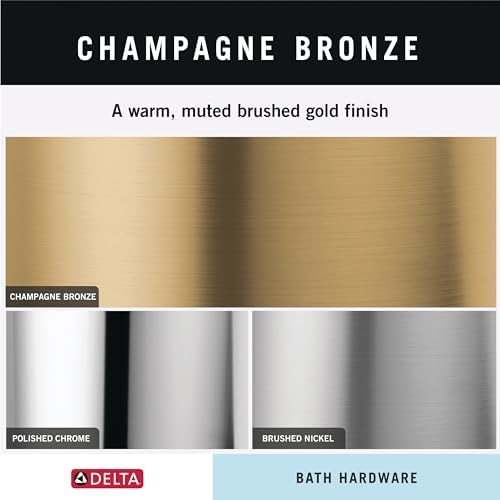 Delta Cassidy Glass Shelf with Towel Bar 18 inch Champagne Bronze