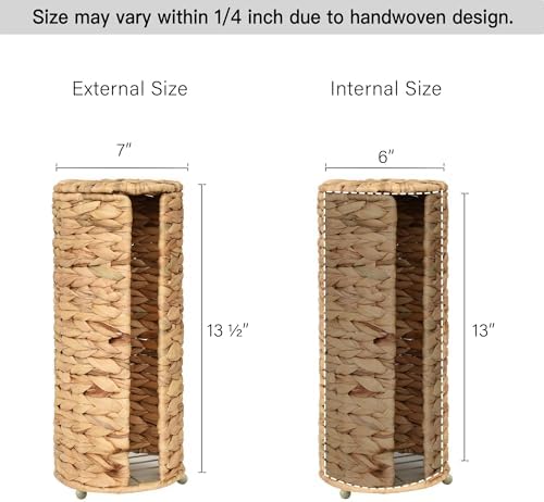 StorageWorks Water Hyacinth Toilet Paper Holder 3 Rolls