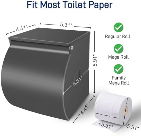 Stainless Steel Toilet Paper Holder Self-Adhesive Wall-Mount Waterproof Storage Solution