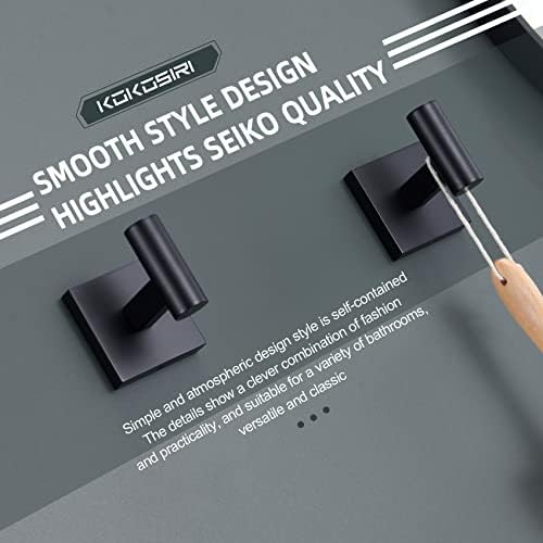 KOKOSIRI Robe Hook 2 Pack Matte Black Stainless Steel