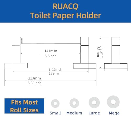 Premium Gold Toilet Paper Holder Double Post Pivoting System