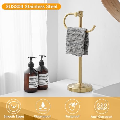 BESy Brushed Gold Stand Towel Bar